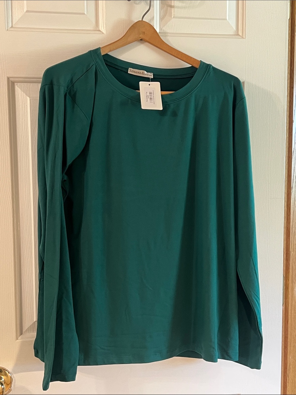 Zenana Outfitters Teal Green Long Sleeve Crewneck Top